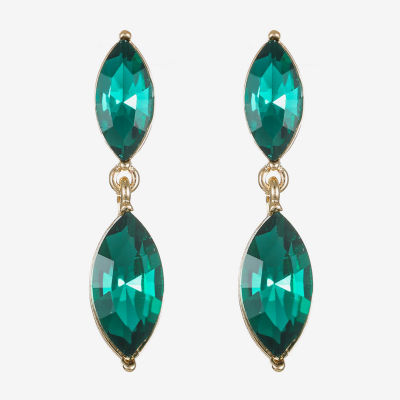 Monet Jewelry Double Womens Red Glass Marquise Hypoallergenic Drop Earrings