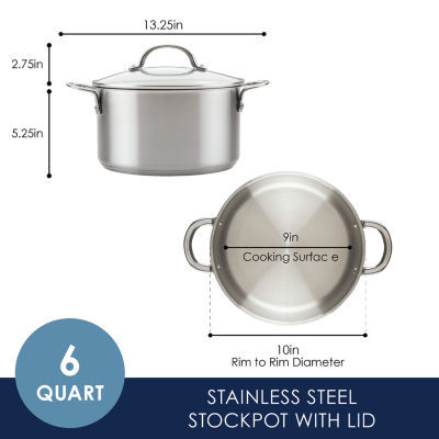 Rachael Ray Stainless Steel 6-qt. Stockpot