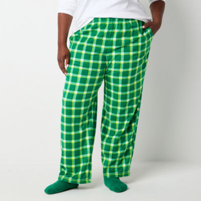 Sleep Chic Womens Plus Fleece Pajama Pants with Socks
