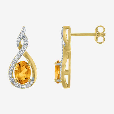 Lab Created Yellow Citrine 14K Gold Over Silver 2-pc. Jewelry Set