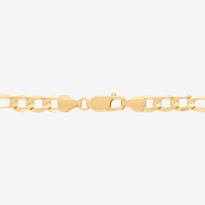 14K Gold Inch Solid Figaro Chain Bracelet