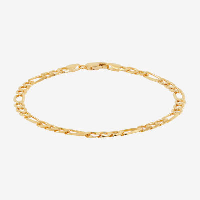 14K Gold Inch Solid Figaro Chain Bracelet