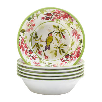 Certified International Hummingsbirds 6-pc. Melamine Soup Bowl