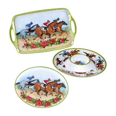 Certified International Derby Day At The Races 3-pc. Serving Set