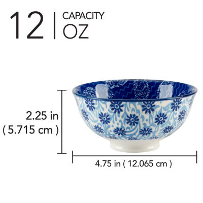 Certified International Carnival Blue 6-pc. Porcelain Fruit Bowl