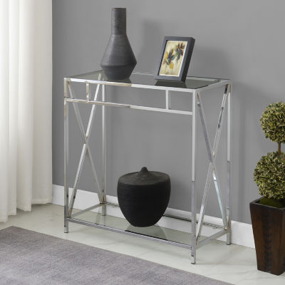 Oxford Glass Top Metal Console Table