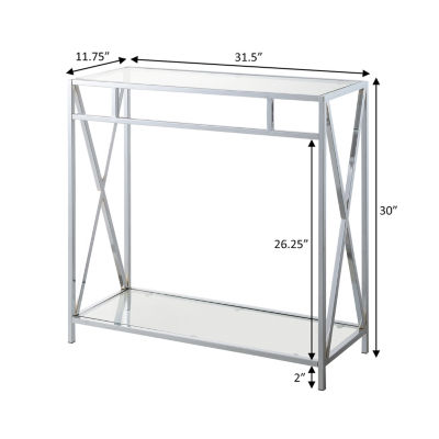 Oxford Glass Top Metal Console Table