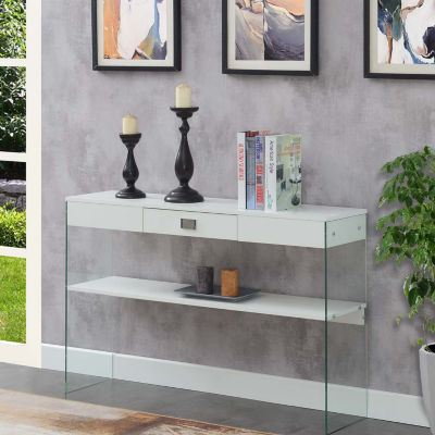 Soho 1-Drawer Glass Top Console Table