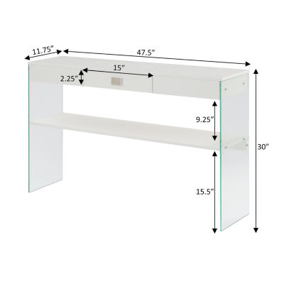 Soho 1-Drawer Glass Top Console Table