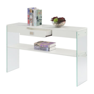 Soho 1-Drawer Glass Top Console Table