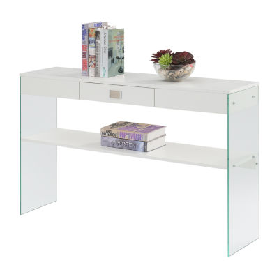 Soho 1-Drawer Glass Top Console Table