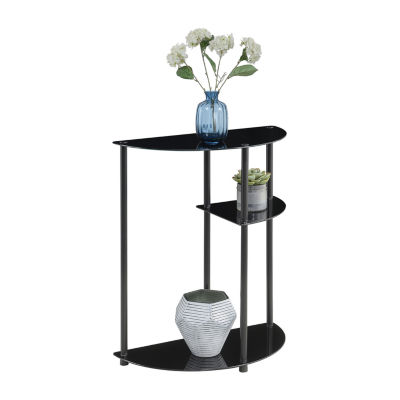 Design2go Glass Top Metal Console Table