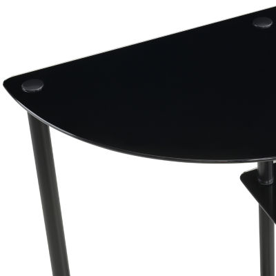 Design2go Glass Top Metal Console Table