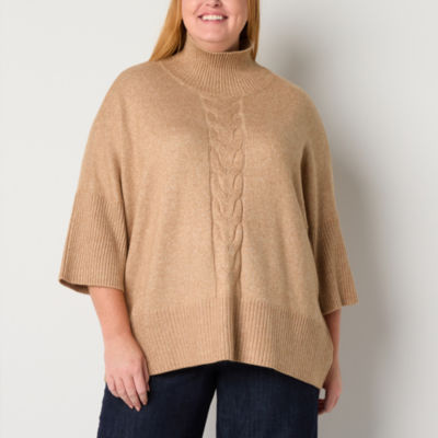 Liz Claiborne Womens Long Sleeve Poncho Plus