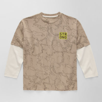 Xersion Little & Big Kid Boys Crew Neck Long Sleeve Active T-Shirt