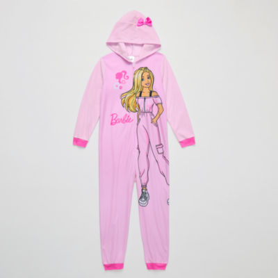 Little & Big Girls Microfleece Barbie Long Sleeve One Piece Pajama