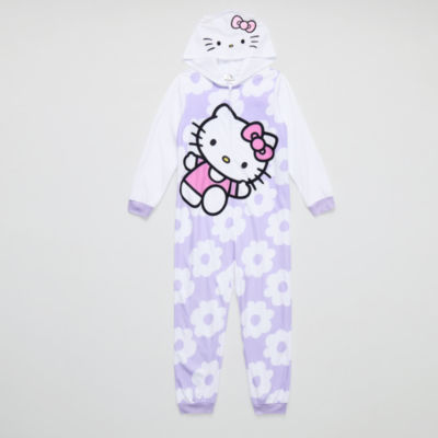 Little & Big Girls Hello Kitty Microfleece Long Sleeve One Piece Pajama