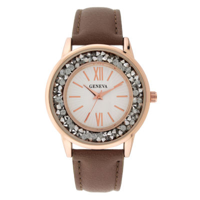 Geneva Womens Brown Strap Watch 18151