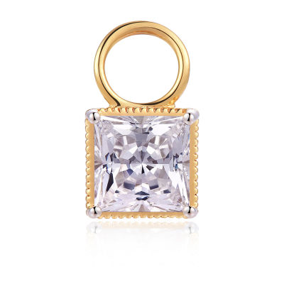 Womens Cubic Zirconia 18K Gold Over Silver 25.1mm Round Hoop Earrings