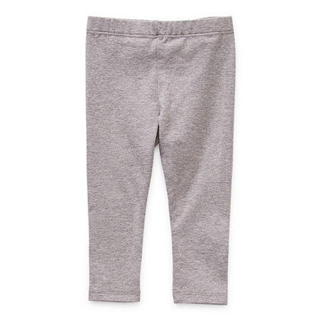 Okie Dokie Baby Girls Knit Full Length Leggings, 9 Months, Gray