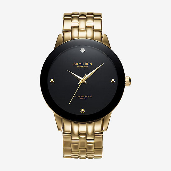 Armitron Mens Gold Tone Stainless Steel Bracelet Watch 20/4952bkgp
