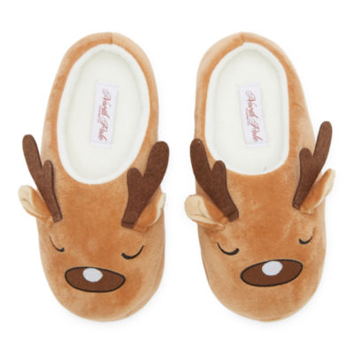 North Pole Trading Co.Unisex Big Kids Reindeer Slip-On Slippers