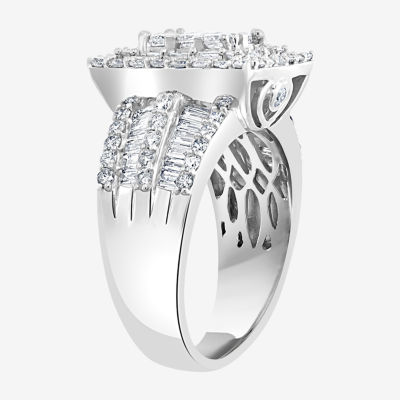 Effy Final Call Womens 2 CT. T.W. Natural Diamond 14K Gold Halo Cocktail Ring