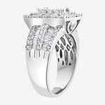 Effy  Womens 2 CT. T.W. Genuine Diamond 14K White Gold Cocktail Ring