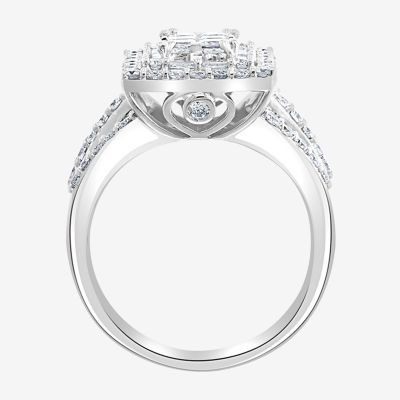 Effy Final Call Womens 2 CT. T.W. Natural Diamond 14K Gold Halo Cocktail Ring