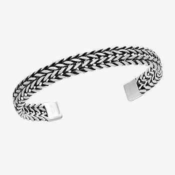 Sterling silver column men's cuff bracelet - Deenie and Flip Jewelry Design