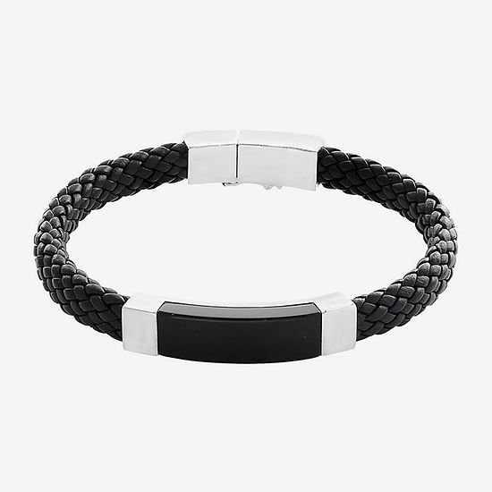 Effy Sterling Silver & Black Leather Bracelet