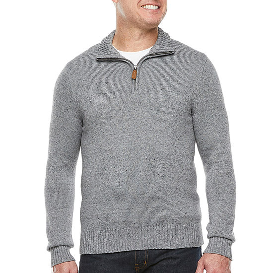 St. John's Bay Mens Mock Neck Long Sleeve Pullover Sweater