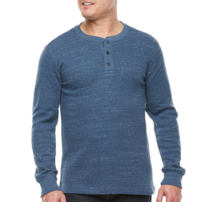 St. John's Bay Mens Henley Neck Long Sleeve Classic Fit Thermal Top