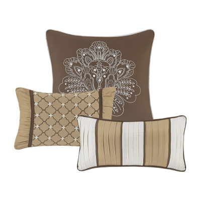 Madison Park Venetian 6-Pc Jacquard Quilt Set with Throw Pillows