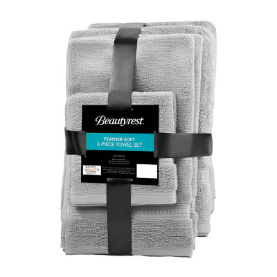 Beautyrest Plume 100% Cotton Feather Touch Antimicrobial Treated 6-pc Towel Set