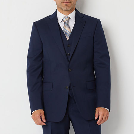 Stafford Coolmax All Season Ecomade Mens Stretch Fabric Classic Fit Suit Jacket, 50 Long, Blue