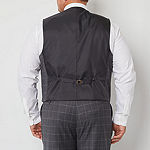 Stafford Super Suit Mens Windowpane Stretch Fabric Classic Fit Suit Vest - Big and Tall