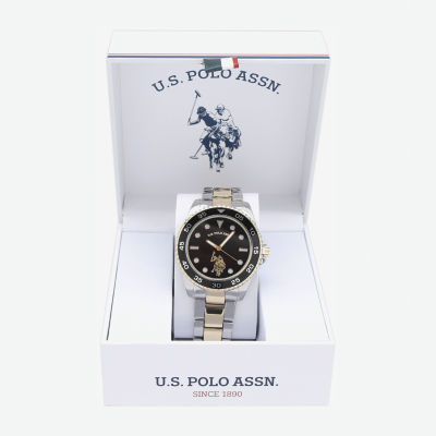 U.S. Polo Assn. Us Polo Assn. Mens Two Tone Strap Watch Usc80726jc