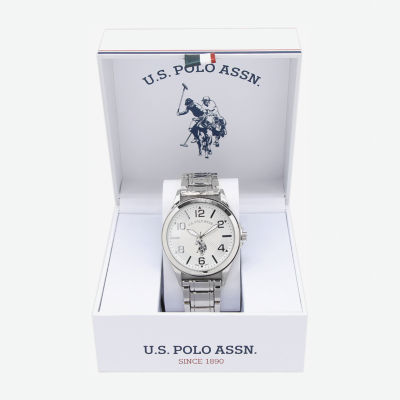 U.S. Polo Assn. Mens Silver Tone Strap Watch Usc80727jc