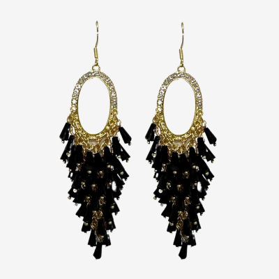 Bijoux Bar Black And Gold Tone Shaky Drop Earrings