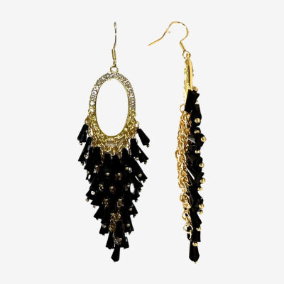 Bijoux Bar Black And Gold Tone Shaky Drop Earrings