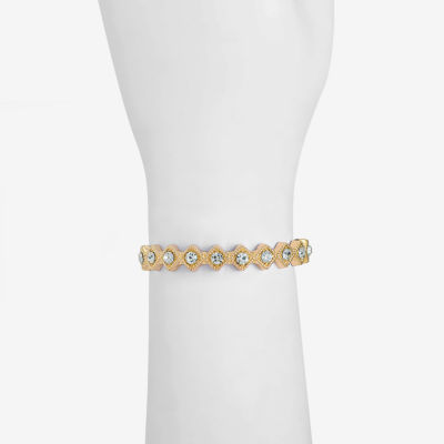 Monet Jewelry Womens Gray Glass Stretch Bracelet