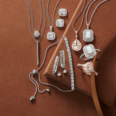 Yes, Please! Womens Lab Created White Sapphire Sterling Silver Cushion 2-pc. Jewelry Set