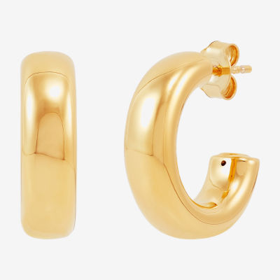 Chunky C-Hoop 14K Gold 7mm Hoop Earrings