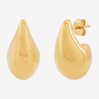 Teardrop 14K Gold 12mm Stud Earrings