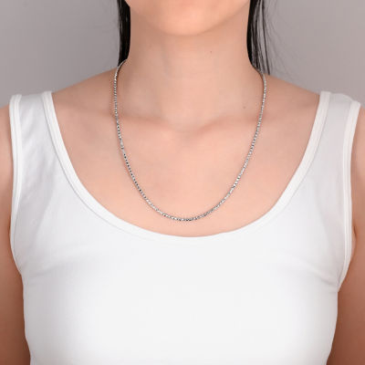 Made in Italy Sterling Silver 20 Inch Solid Link Chain Necklace