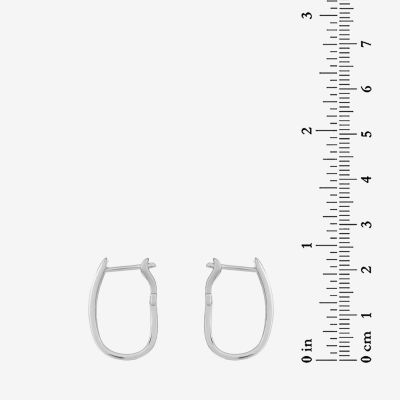 White Cubic Zirconia Sterling Silver 23.6mm Hoop Earrings