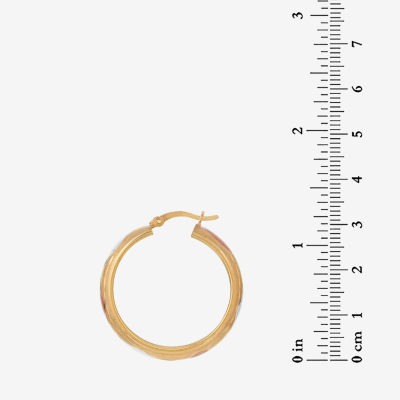 18K Gold Over Silver 30.4mm Hoop Earrings