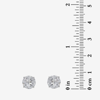 DiamonArt® Cubic Zirconia Sterling Silver 8mm Stud Earrings