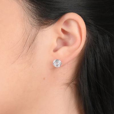 DiamonArt® Cubic Zirconia Sterling Silver 8mm Stud Earrings
